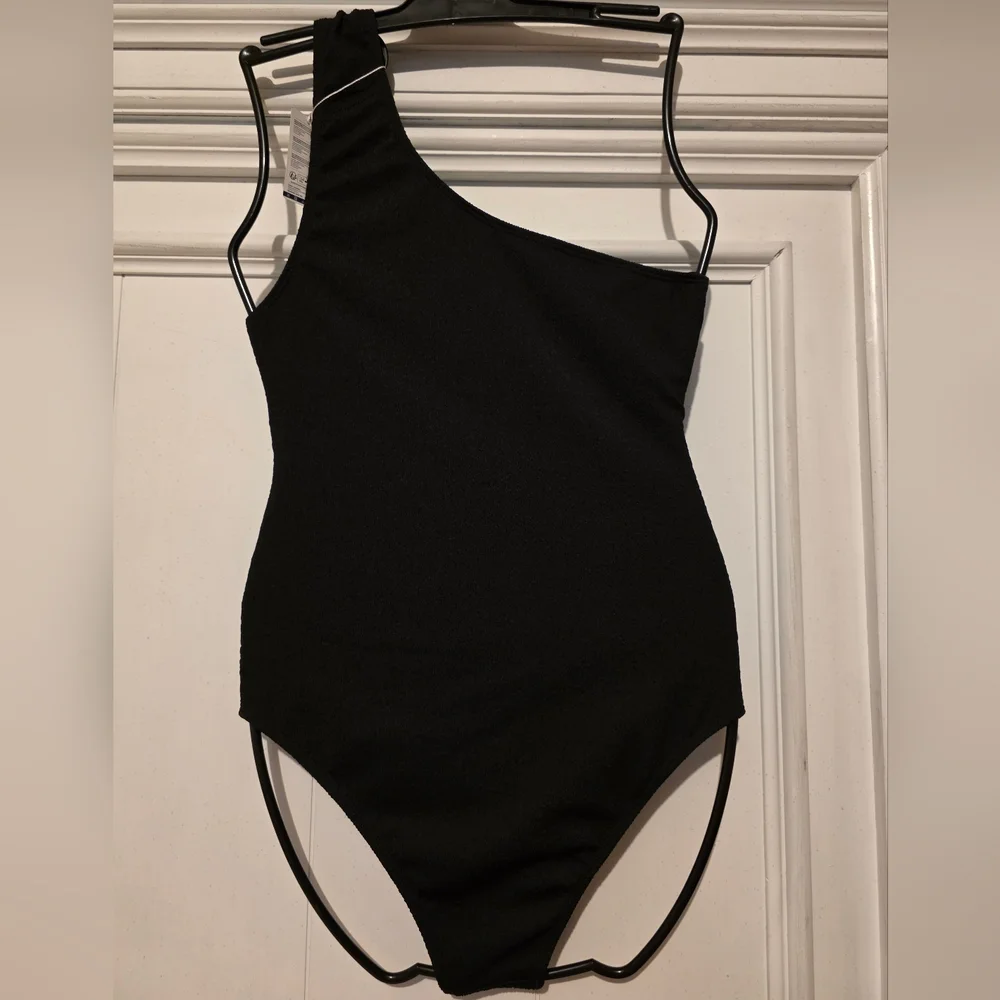 Summer Mae Maternity Swimsuit One Piece One Shoulder Ribbed Small - Picture 6 of 8